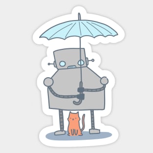 Robot and cat Sticker